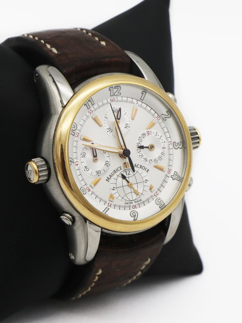 Maurice Lacroix Masterpiece Steel 18K Gold Globe Watch